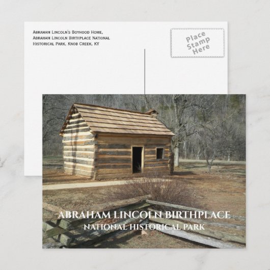 Carte Postale Cabine, Abraham Lincolns Birthplace PSN, KY (Devant / Derrière)