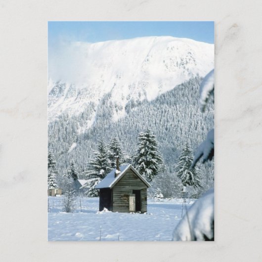 Carte Postale Cabine dans la neige (Devant)