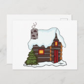 Carte Postale Cabine de journal en hiver (Devant / Derrière)