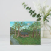 Carte Postale Cabine de journal et arbres (Debout devant)