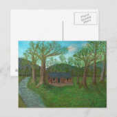 Carte Postale Cabine de journal et arbres (Devant / Derrière)