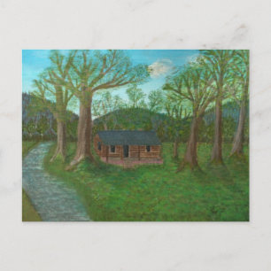 Carte Postale Cabine de journal et arbres