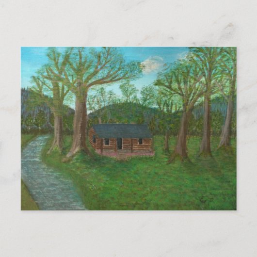 Carte Postale Cabine de journal et arbres (Devant)