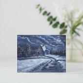 Carte Postale Cabine d'hiver à la nuit (Debout devant)