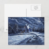 Carte Postale Cabine d'hiver à la nuit (Devant / Derrière)