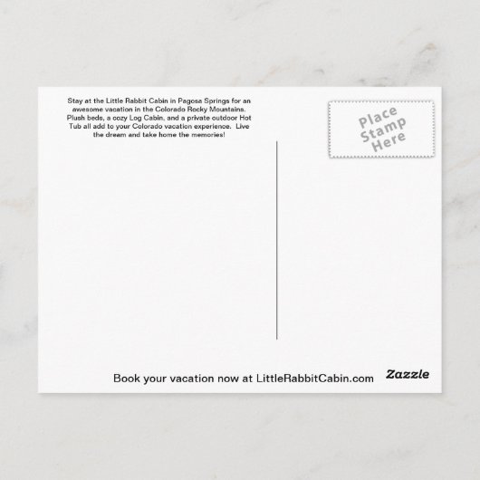 Carte postale Cabine Little Rabbit (Dos)