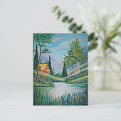 Carte Postale Cabine par la peinture à l'huile de ruisseau (Debout devant)