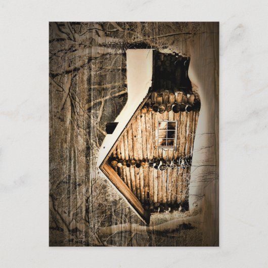 Carte Postale Cabine Rustique En Bois Dans La Nature (Devant)