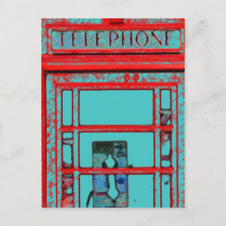 Carte Postale cabine téléphonique de style britannique