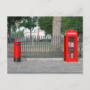 Carte Postale Cabine téléphonique et boîte postale de Londres