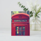 Carte Postale Cabine téléphonique publique rouge de ville (Debout devant)