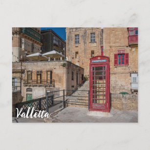 Carte Postale Cabine téléphonique rouge à La Valette Malte