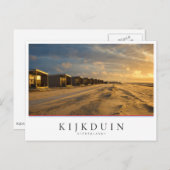 Carte Postale Cabines de plage au coucher du soleil sur la côte  (Devant / Derrière)