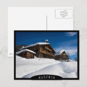 Carte Postale Cabines en bois traditionnelles dans la neige (Devant / Derrière)