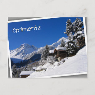 Carte Postale Cabines en rondins enneigées en Suisse