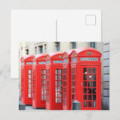 Carte Postale Cabines téléphoniques en Londres, Angleterre (Devant / Derrière)