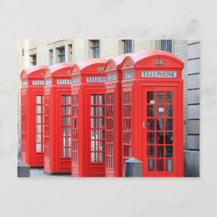 Carte Postale Cabines téléphoniques en Londres, Angleterre