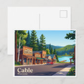 Carte Postale Cable, Wisconsin (Devant / Derrière)