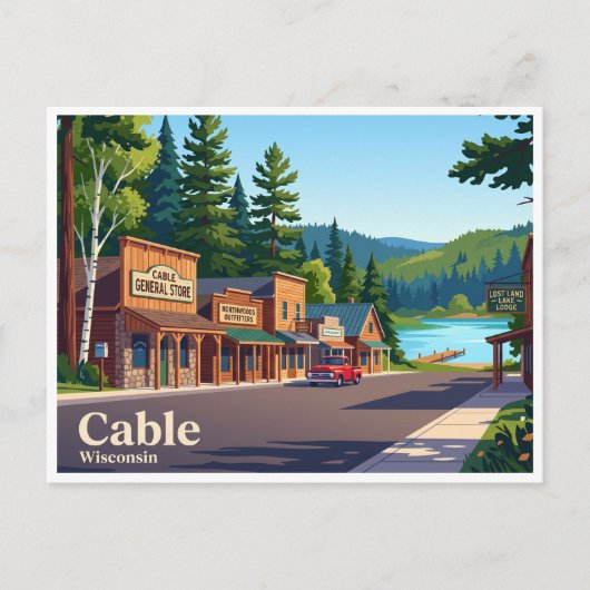 Carte Postale Cable, Wisconsin (Devant)