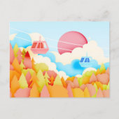 Carte Postale Câbles d'automne de papier (Devant)