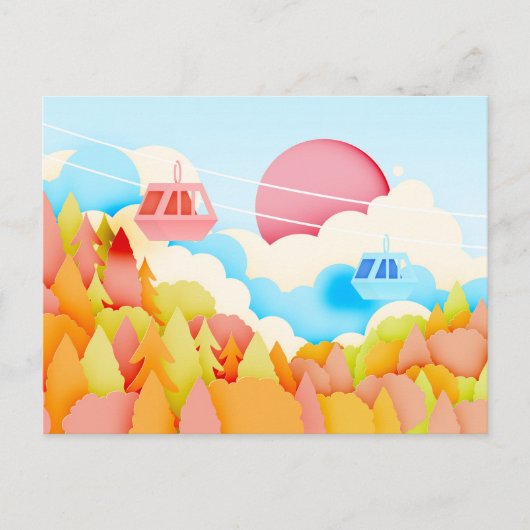 Carte Postale Câbles d'automne de papier (Devant)