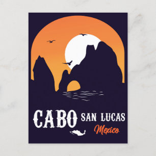 Carte Postale Cabo San Lucas Mexique Arch Retro Vintage Sunset