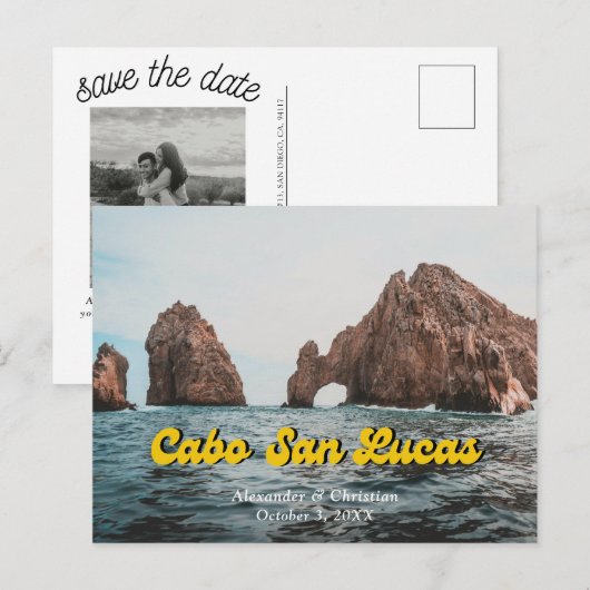 Carte postale Cabo Save the Date Mexique Mariage (Devant / Derrière)