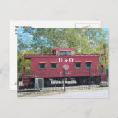 Carte Postale Caboose rouge. Ellicott City, MD (Devant / Derrière)