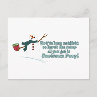 Carte Postale Caca de bonhomme de neige