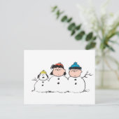 Carte Postale cacahuètes | 3 Personne Snowman (Debout devant)