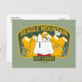 Carte Postale cacahuètes | Beagle Mountain Ski Lodge (Devant / Derrière)