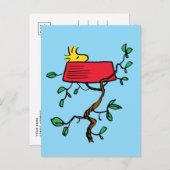 Carte Postale cacahuètes | Bois en sieste dans le plat de Snoopy (Devant / Derrière)