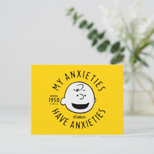 Carte Postale cacahuètes | Charlie Brown Nervous depuis 1950 (Debout devant)