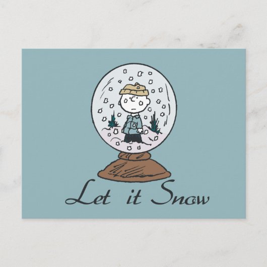 Carte Postale cacahuètes | Charlie Brown Snow Globe (Devant)