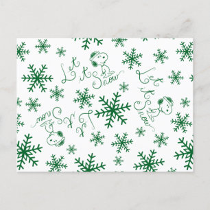 Carte Postale cacahuètes Christmas Snoopy Let It Snow Motif