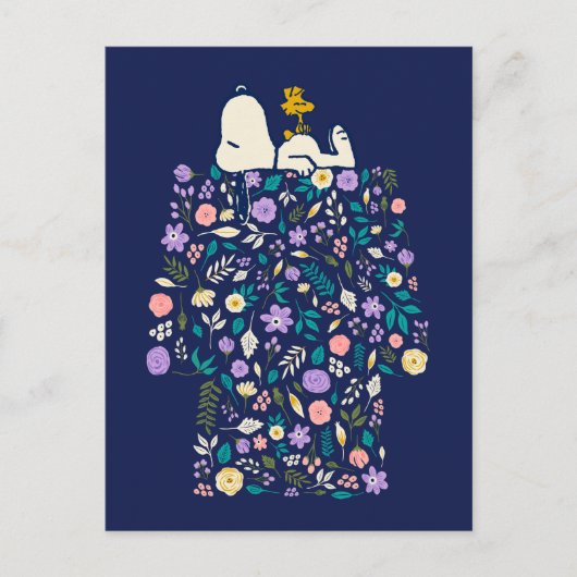 Carte Postale cacahuètes en fleur | Snoopy's Doghouse (Devant)