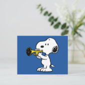 Carte Postale cacahuètes | Joueur de trompette Snoopy (Debout devant)