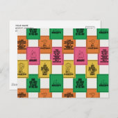 Carte Postale cacahuètes | Motif Colorblock amusant (Devant / Derrière)