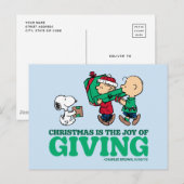 Carte Postale cacahuètes | Noël est la joie de donner (Devant / Derrière)