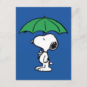 Carte Postale cacahuètes   Parapluie vert Snoopy