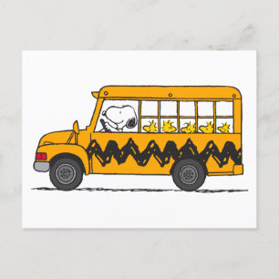 Carte Postale cacahuètes   Pilote de bus Snoopy