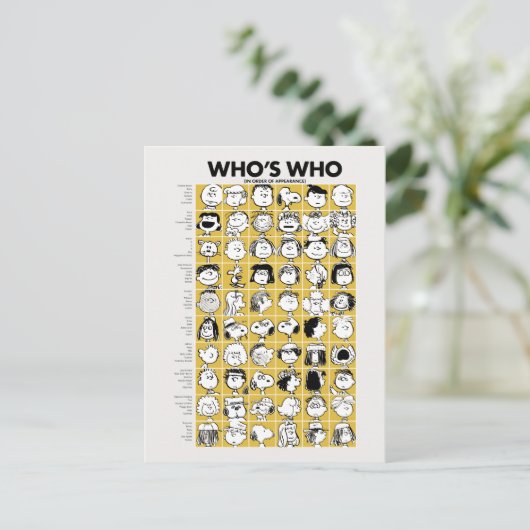 Carte Postale cacahuètes | Qui sont les personnages (Debout devant)