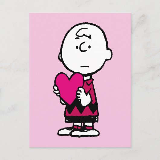 Carte Postale cacahuètes | Saint Valentin | Heart Charlie Brown (Devant)
