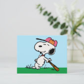 Carte Postale cacahuètes | Snoopy at Bat (Debout devant)