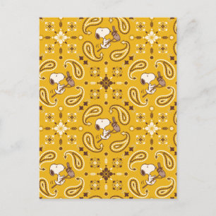 Carte Postale cacahuètes   Snoopy Bandana Cowboy