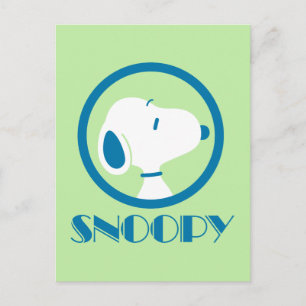 Carte Postale cacahuètes   Snoopy Blue Deco Dreams