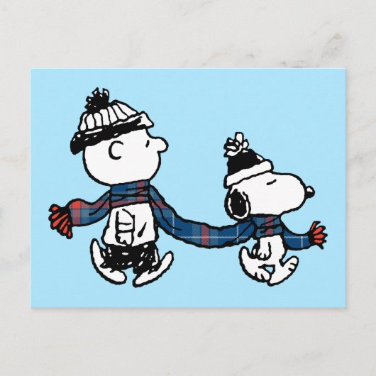 Carte Postale cacahuètes | Snoopy & Charlie Brown Chaud & Cosy (Devant)