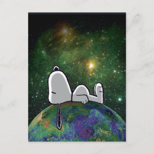 Carte Postale cacahuètes   Snoopy Espacé