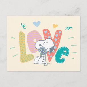 Carte Postale cacahuètes   Snoopy Flower Love