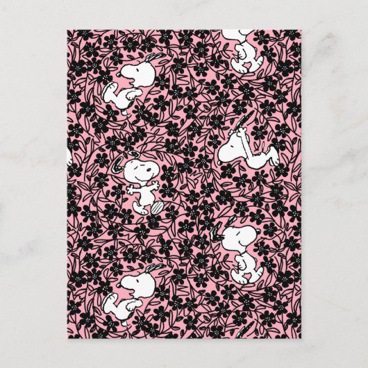 Carte Postale cacahuètes | Snoopy Flower Vine Motif (Devant)